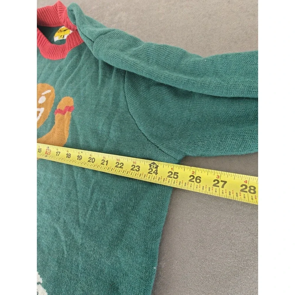 Tipsy Elves XXL Gingerbread Icing Christmas Sweater Green Red Funny